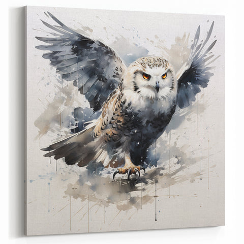 Dynamic Owl Wall Art - Striking Owl in Flight Canvas & Framed Prints