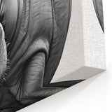 Minimalist Hippo Portrait - Black and White Hippopotamus Canvas & Prints