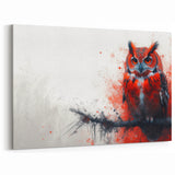Bold Red Owl Wall Art - Striking Owl Canvas & Framed Prints for Decor
