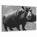 Abstract Hippopotamus Wall Art - Bold Safari Hippo Canvas & Print