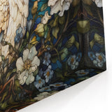 Stained Glass Owl Wall Art - Elegant Owl & Floral Canvas Prints