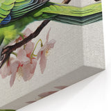 Cherry Blossom Parrot Wall Art – Elegant Floral Parrot Decor