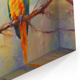 Sunlit Parrot Pair Wall Art – Vibrant Tropical Decor for Warm Spaces