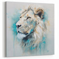 Black and White Lion Wall Art - Regal Lion Canvas Print for Timeless Decor