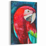 Vibrant Red Parrot Watercolor Art – Bold and Expressive Parrot Decor