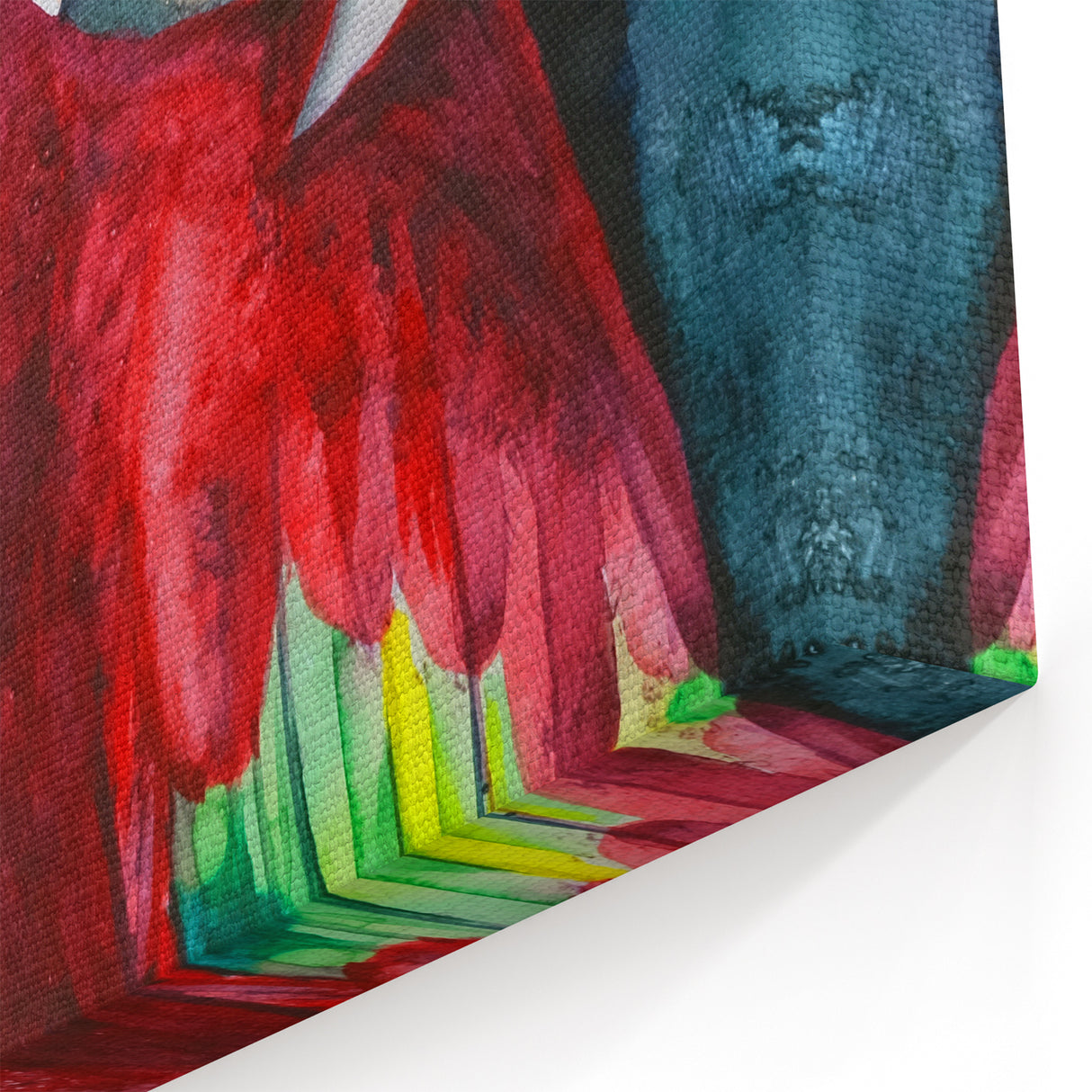 Vibrant Red Parrot Watercolor Art – Bold and Expressive Parrot Decor