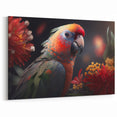 Elegant Parrot and Floral Wall Art – Vibrant Nature-Inspired Decor