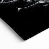 Elegant White Peacock Wall Art - Stunning Black & White Canvas Print