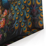 Majestic Peacock Pair Wall Art - Elegant Floral Peacock Canvas Decor