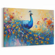 Vibrant Peacock Explosion Wall Art - Colorful Abstract Canvas Decor