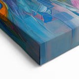 Vibrant Peacock Explosion Wall Art - Colorful Abstract Canvas Decor