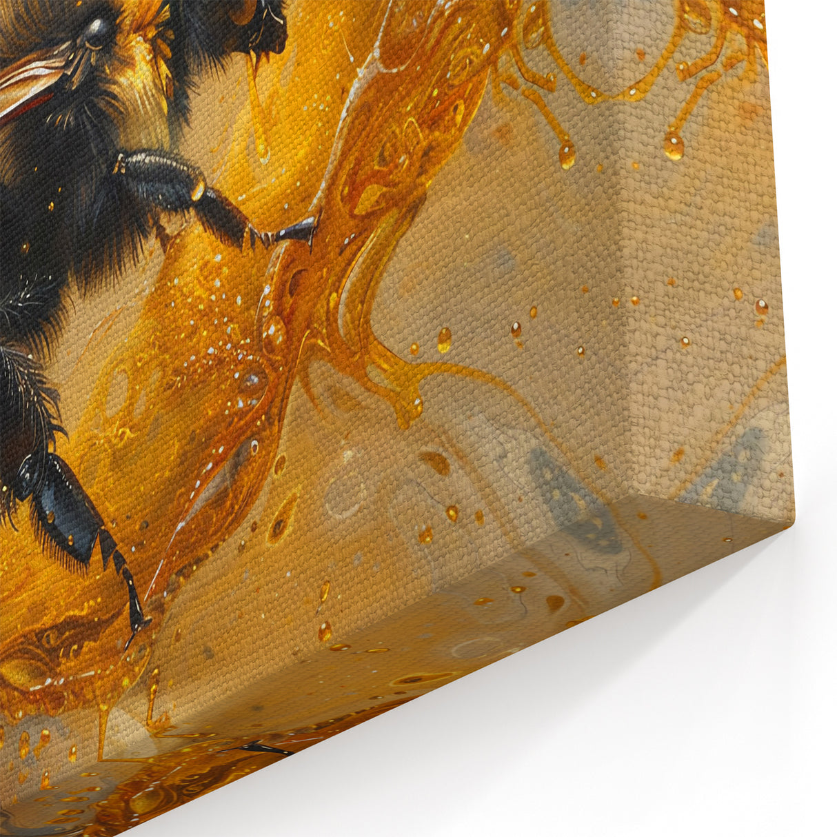 Honey Bee in Motion Wall Art - Dynamic Bumblebee Canvas Print Decor