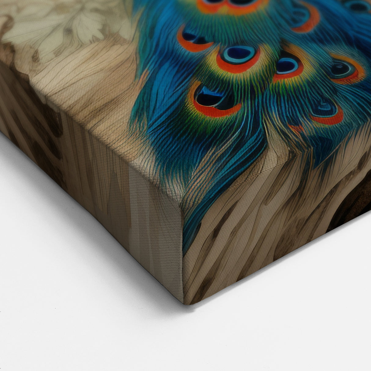 Vintage Peacock and Blossoms Wall Art - Elegant Classic Canvas Print