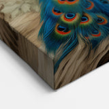 Vintage Peacock and Blossoms Wall Art - Elegant Classic Canvas Print