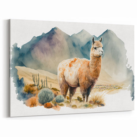 Majestic Llama Wall Art - Wildlife Canvas & Framed Prints for Rustic Decor