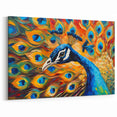 Vibrant Peacock Burst Wall Art - Dynamic Blue and Orange Canvas Print