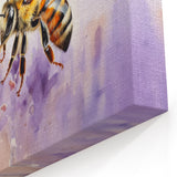 Honeybee with Lavender Wall Art - Floral Bumblebee Canvas Print Decor