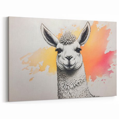 Stylized Llama Wall Art - Modern Canvas & Framed Prints for Chic Decor