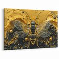 Bee Wall Decor - Luxurious Gold and Black Bee Art for Elegant Spaces