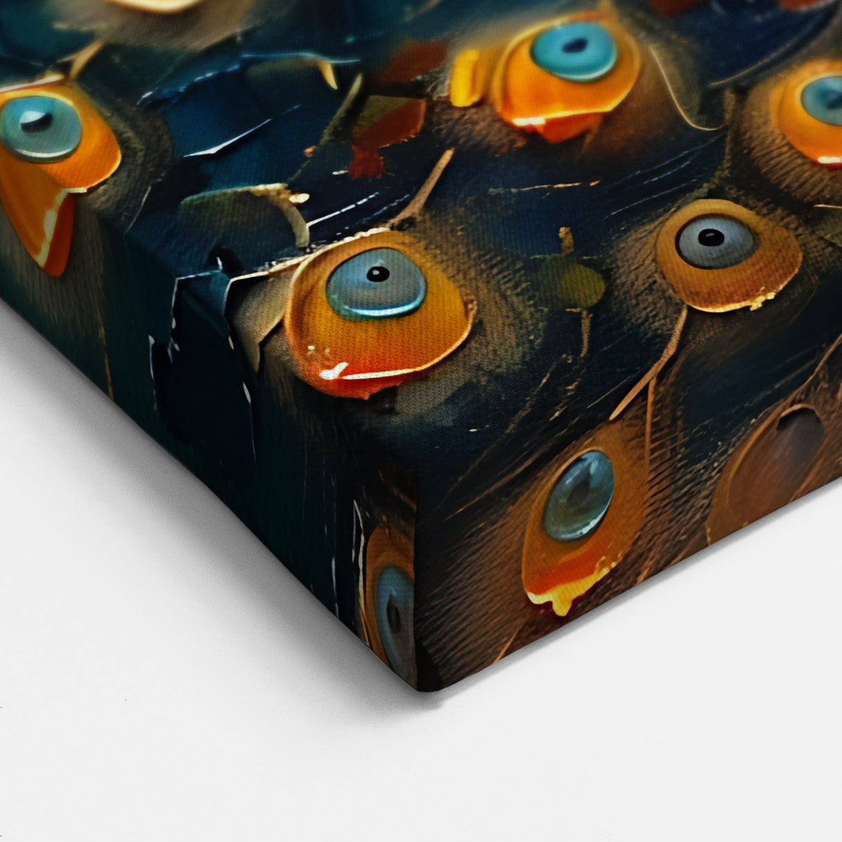 Vibrant Peacock Wall Art in Blue and Gold - Stunning Peacock Decor