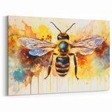Abstract Bee Wall Art - Vibrant Watercolor Bumblebee Canvas Print