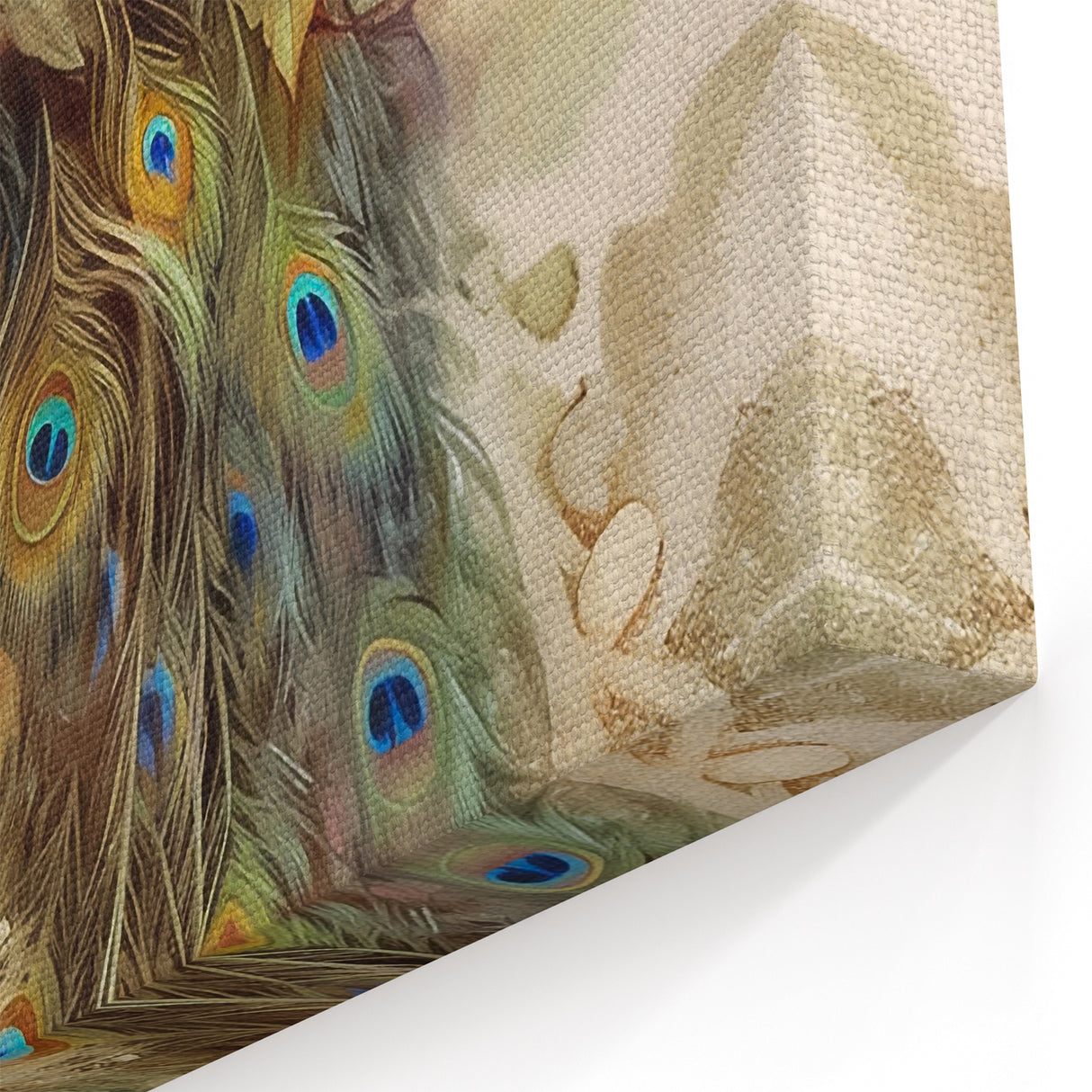 Elegant Peacock Wall Art with Floral Design - Luxurious Peacock Decor