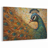 Mosaic Peacock Wall Art - Colorful and Intricate Peacock Decor Print