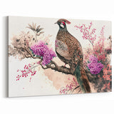Elegant Pheasant Wall Art - Floral Wildlife Canvas & Print Decor