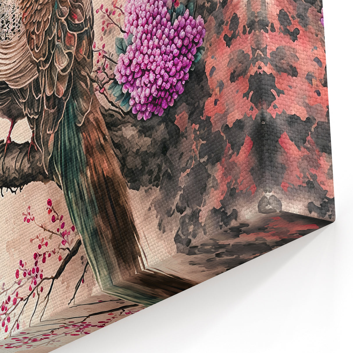 Elegant Pheasant Wall Art - Floral Wildlife Canvas & Print Decor