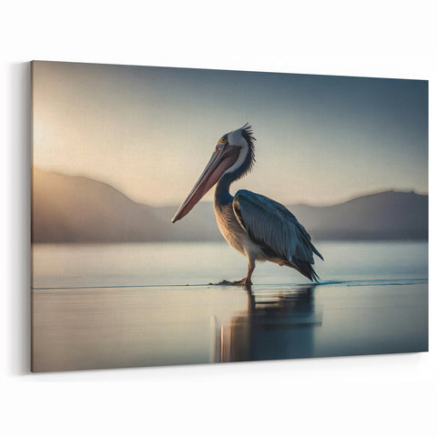 Serene Coastal Pelican Art - Elegant Pelican Wall Decor for Tranquil Spaces