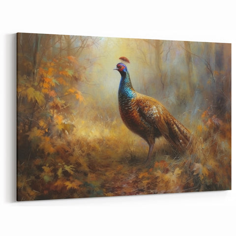 Autumn Pheasant Wall Art - Serene Wildlife Canvas & Print Decor