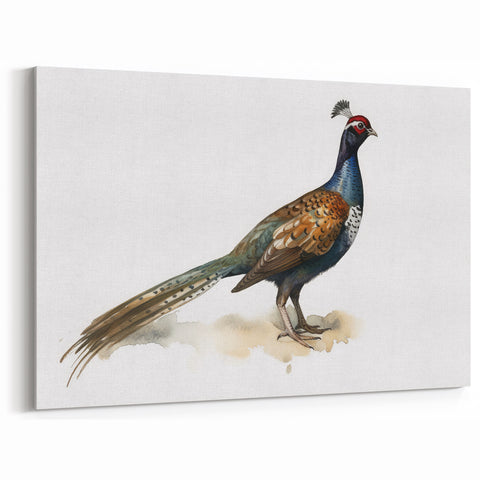 Minimalist Pheasant Wall Art - Elegant Wildlife Canvas & Print Decor