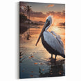 Sunset Pelican Wall Art - Tranquil Pelican Decor for Serene Spaces