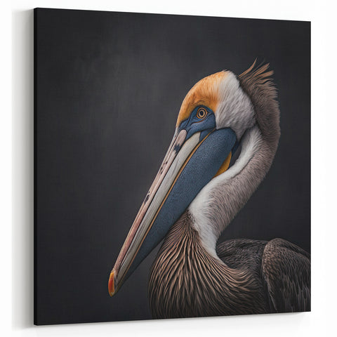 Elegant Pelican Portrait Art - Striking Pelican Decor for Modern Homes