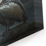 Moonlit Pelican Wall Art - Serene Nighttime Pelican Decor for Tranquil Spaces