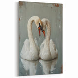 Romantic Swan Wall Art - Loving Swan Canvas Decor Print
