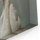 Romantic Swan Wall Art - Loving Swan Canvas Decor Print