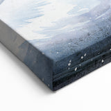 Winter Swan Wall Art - Artistic Swan Canvas Print with Snowy Backdrop