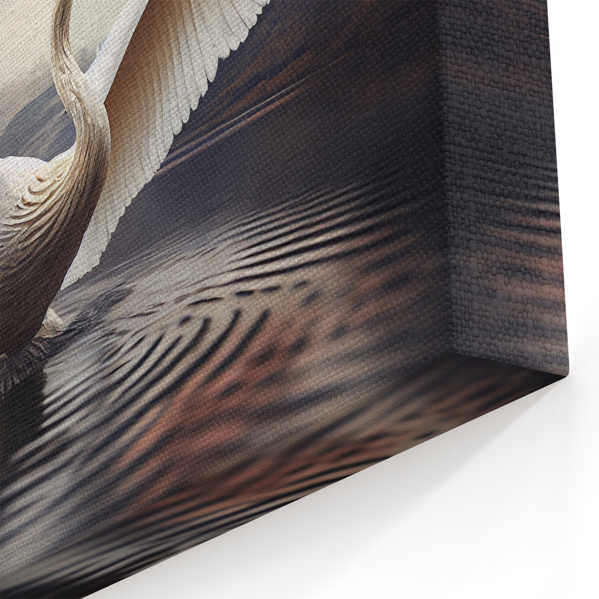 Majestic Swan Wall Art - Powerful Swan Canvas Print with Spread Wings