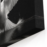 Dramatic Swan Wall Art - Powerful Swan Canvas Print with Black Background