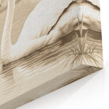 Vintage Swan Wall Art - Sepia-Toned Swan Canvas Print with Retro Charm