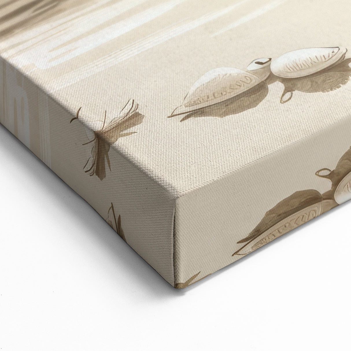 Vintage Swan Wall Art - Sepia-Toned Swan Canvas Print with Retro Charm