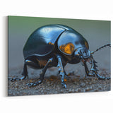 Elegant Beetle Wall Art - Black & Gold Insect Design on Canvas & Prints