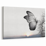 Elegant Butterfly Wall Art - Serene Nature Decor in Black & White