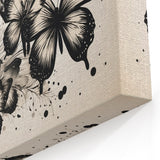 Monochrome Butterfly Wall Art - Elegant Canvas Print & Framed Decor