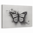 Abstract Butterfly Wall Art - Dynamic Black & White Nature Decor