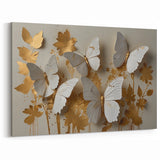 Golden Elegance Butterfly Wall Art - Luxurious Canvas & Framed Print