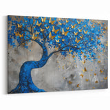Blue Butterfly Tree Wall Art - Enchanting Canvas Print & Decor