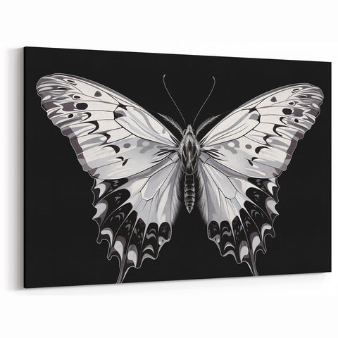 Elegant Monochrome Butterfly Wall Art - Black & White Nature Decor