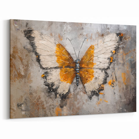 Rustic Butterfly Wall Art - Textured Canvas Print & Framed Decor